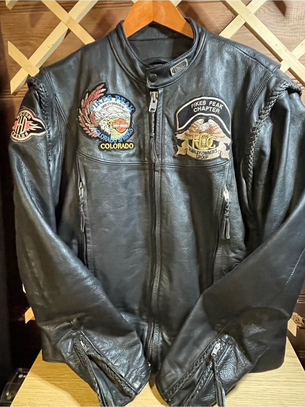 Harley-Davidson M Sz L Convertible 2in1 Genuine Leather Riding Jacket /Vest EUC